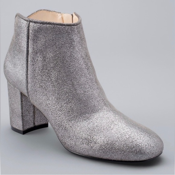 Super cool WHBM Silver leather booties, size 7 - Picture 1 of 12